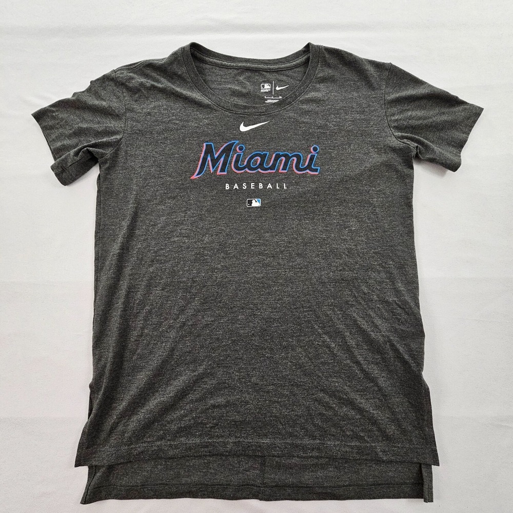 Miami Marlins MLB Authentic Gray Short Sleeve T-Shirt Women's S